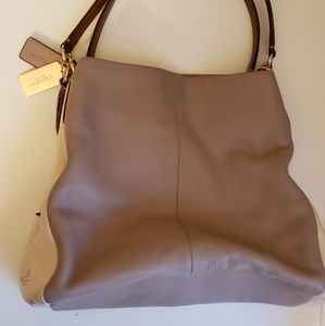 Coach Dalton 31 Cream Taupe Snakeskin Shoulder Bag